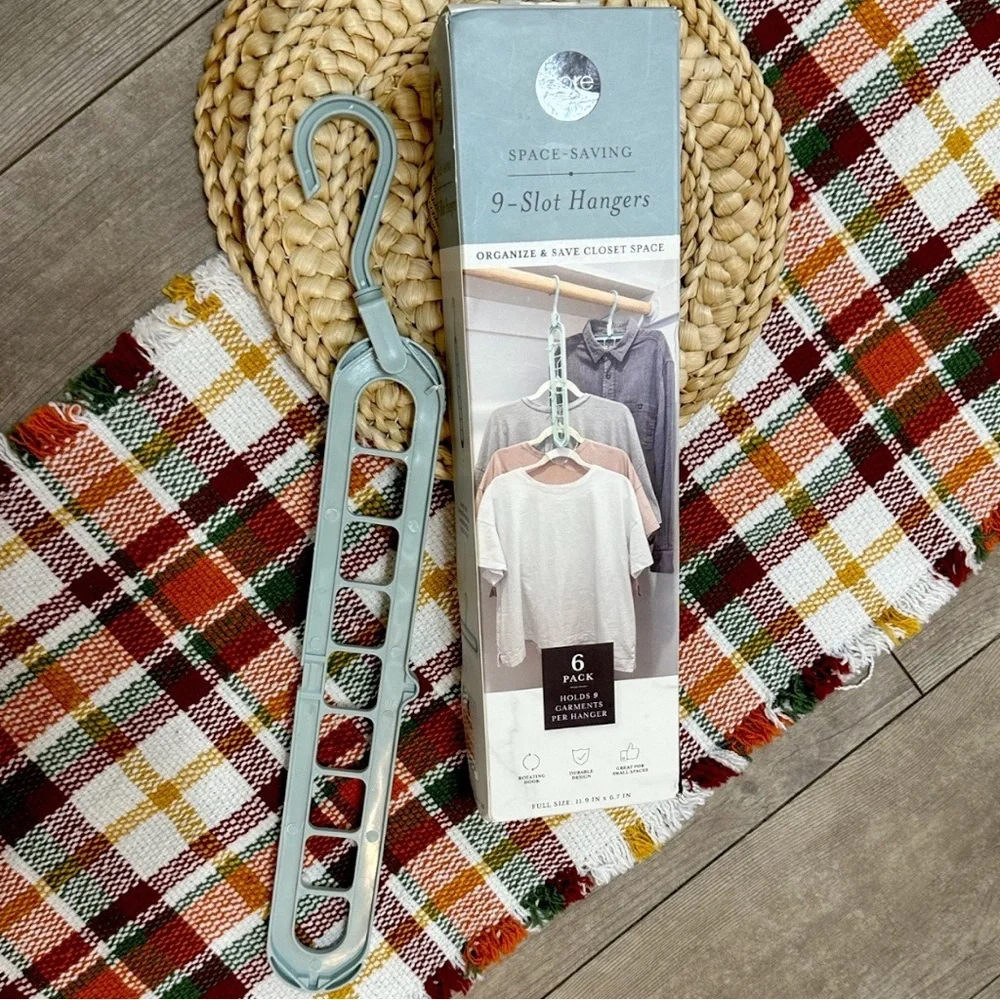 New Core Design Space-Saving 9-Slot Hangers 6 Pack Blue New in Box